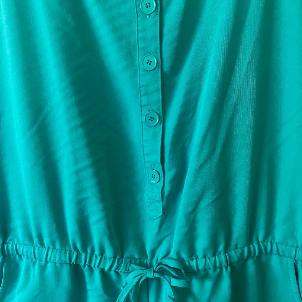 Loft Raceback Half Button Down Shorts Romper With… - image 4